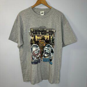 Vintage Super Bowl 38 XXXVIII Patriots v Panthers Houston Tee Men's L